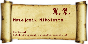 Matejcsik Nikoletta névjegykártya